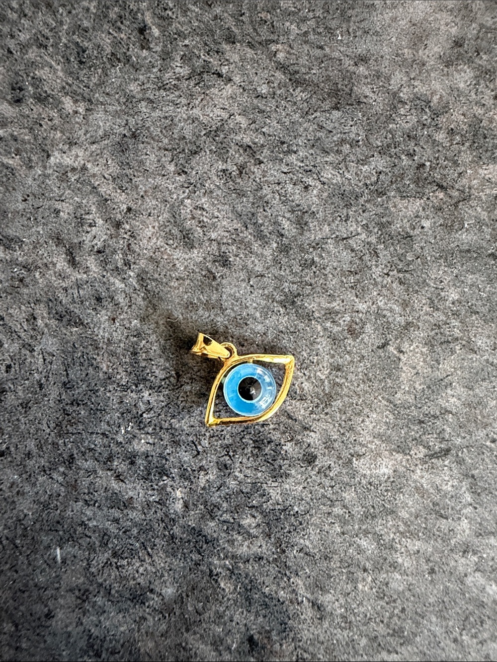 22K Gold Blue Evil Eye Pendant Necklace Charm